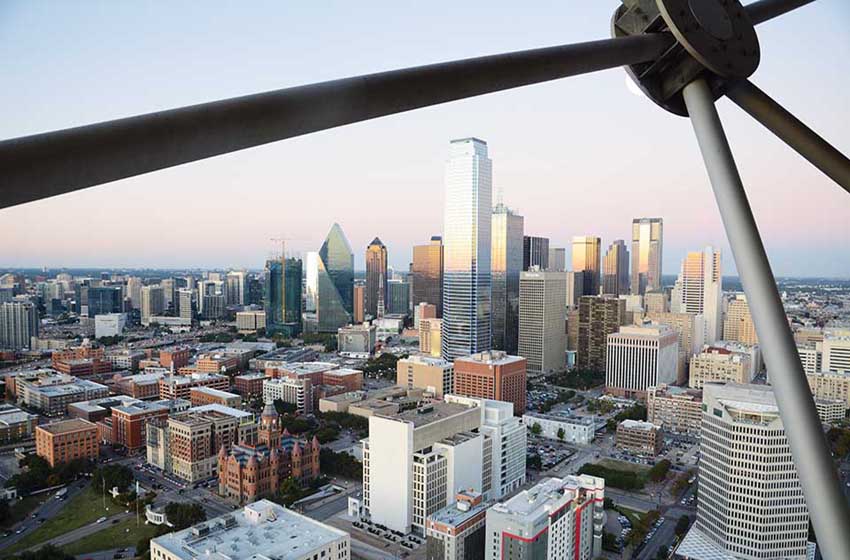 Stati Uniti, Texas, Dallas: la vista sulla città dalla Reunion Tower. Copyright Michela Bagatella