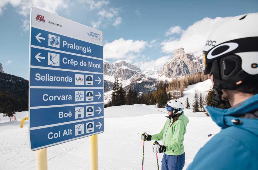 Alto Adige-Alta Badia-Sellaronda-segnaletica-piste-sciatori