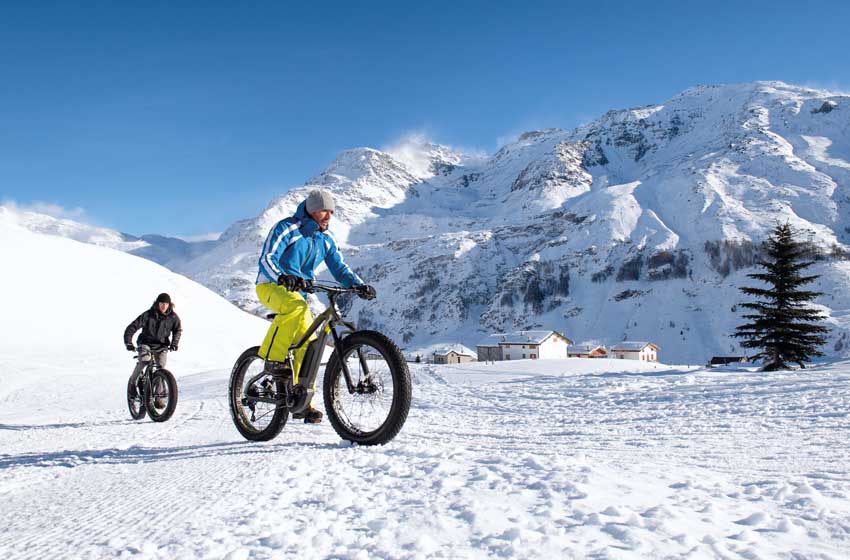 Lombardia-Madesimo-fat bike sulla neve