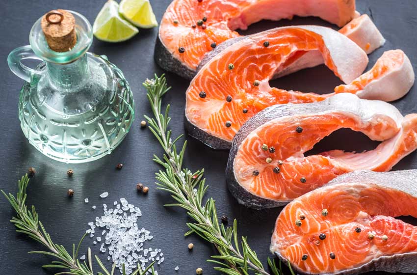 salmone rosmarino limoni olio