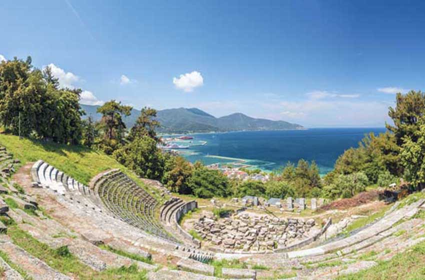 Thassos-Limenas-Area archeologica vista mare-teatro
