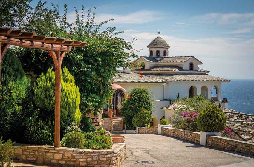 Grecia-Thassos-Monastero di Moni Archangelou-vista mare
