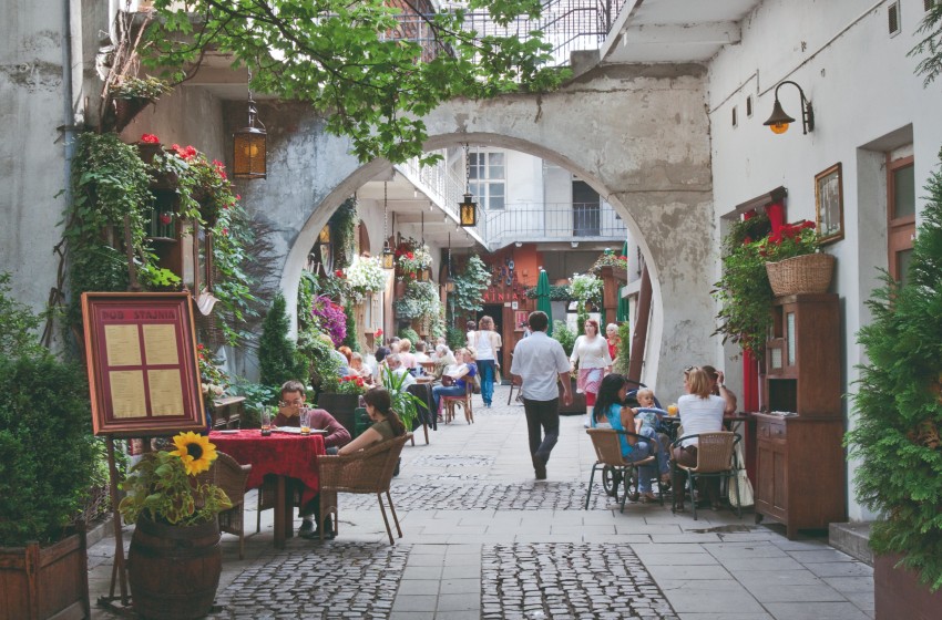 Uno scorcio del quartiere Kaziemierz a Cracovia