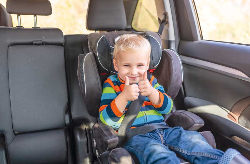 Baby on car seat