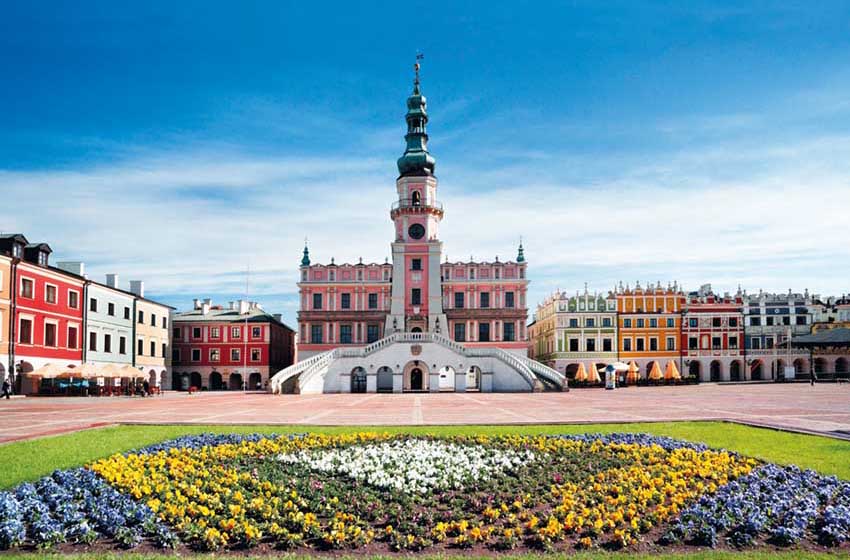 Polonia-Zamosc- Rynek Wielki la piazza principale-Ente Nazionale Polacco per il Turismo