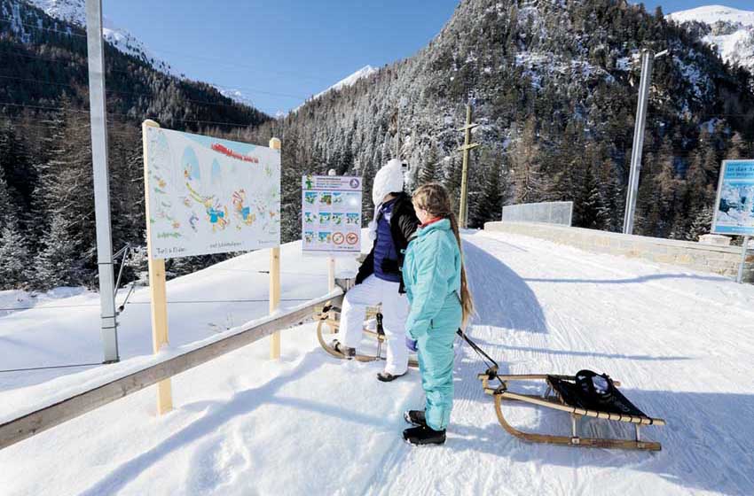 Svizzera-Cantone dei Grigioni-Pista slittino Preda Bergun