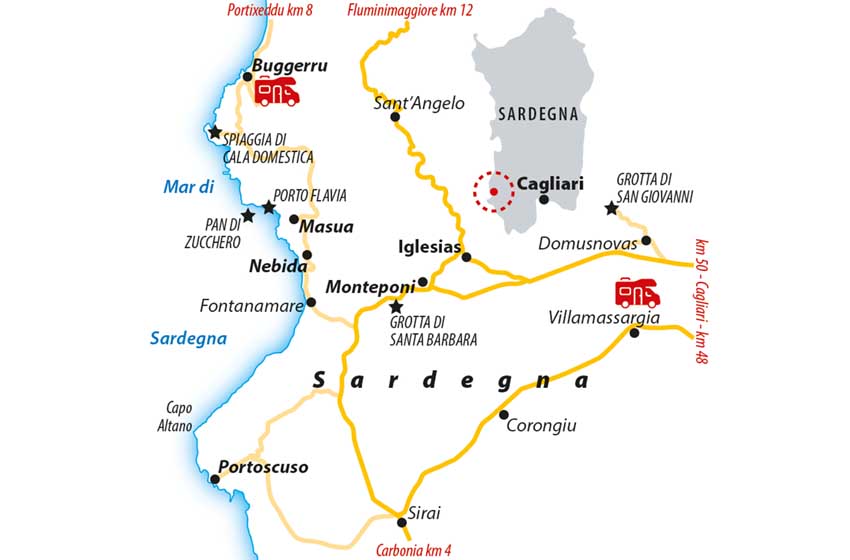Sardinia-Sulcis Iglesiente-map