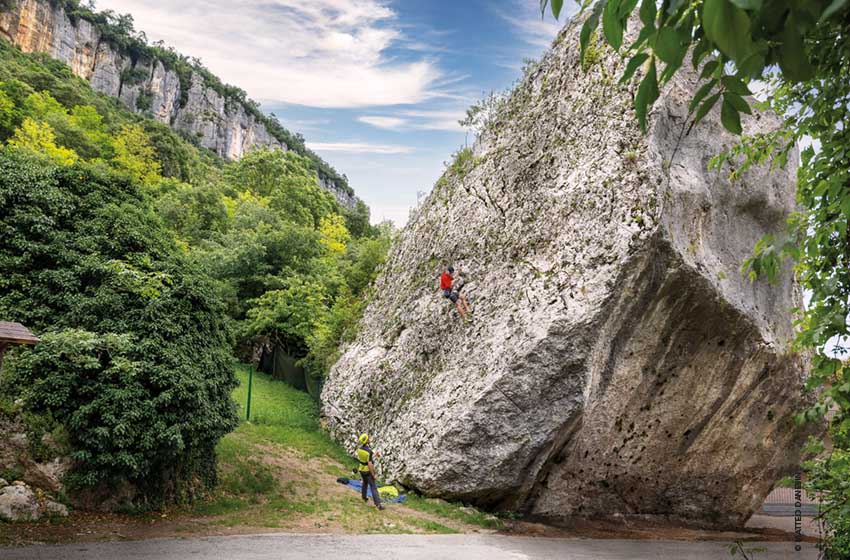 Lumignano, una falesia utilizzata per l'arrampicata sportiva
