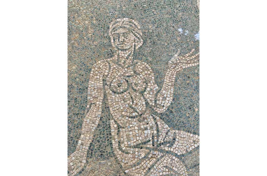 Un mosaico presso la villa romana di Casignana