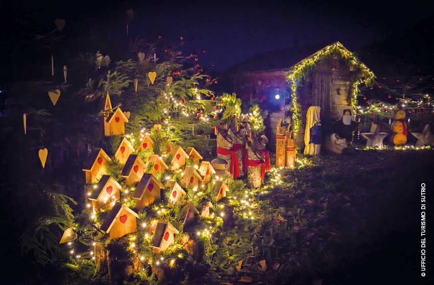 Luci e atmosfere della rassegha Borghi e Presepi di Sutrio