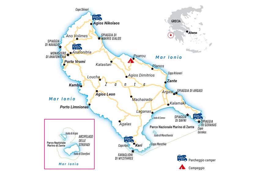 Grecia-Zante-mappa itinerario