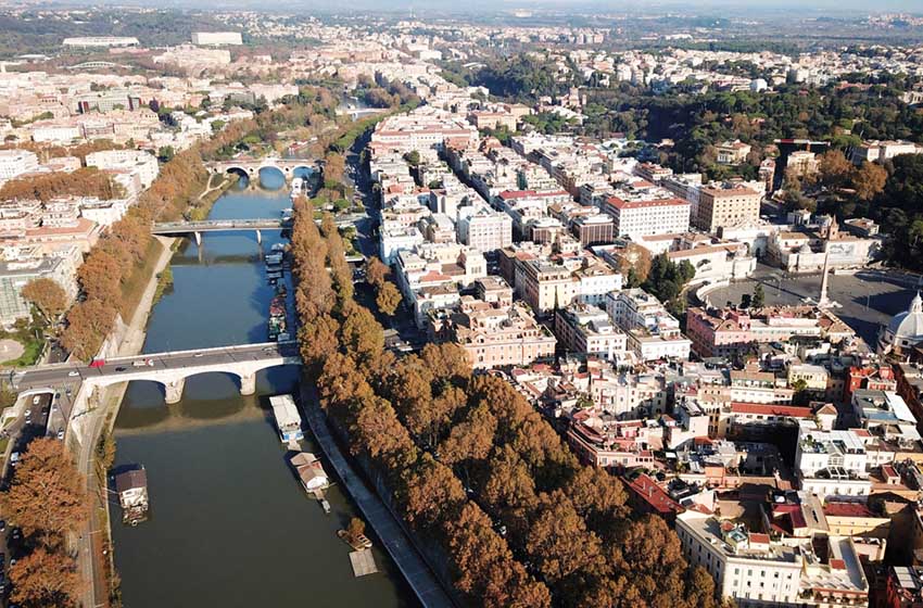 Veduta aerea su quartiere flaminio