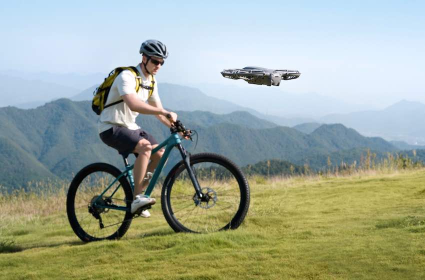 drone e bici