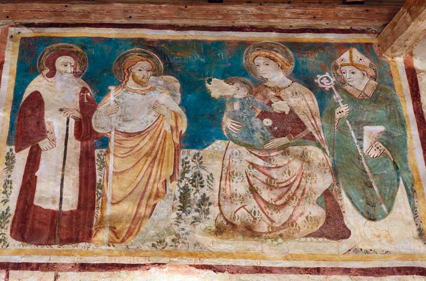Veneto-San-Pietro-di-Feletto-Affresco-Madonna-con-Bambino