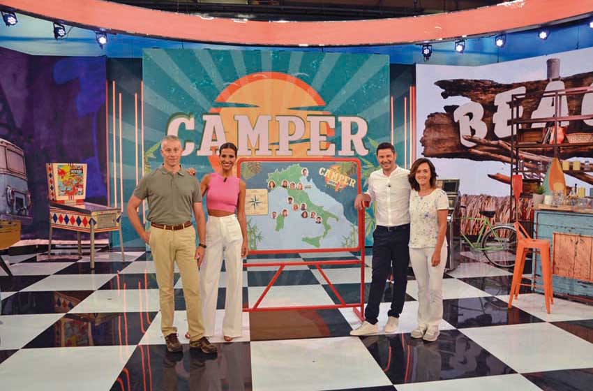 Interviste-Tinto e Morise con i giornalisti di PleinAir negli studi Rai-programma CAMPER-Rai 1