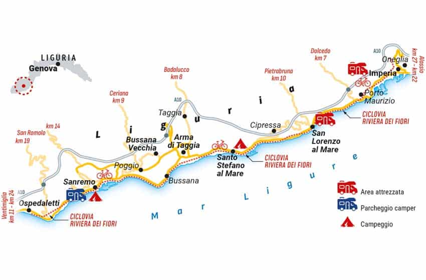 Mappa Riviera dei Fiori