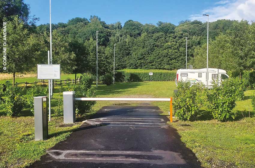L'accogliente area di sosta di Andrate, punto di riferimento per la sosta camper nel Canavese