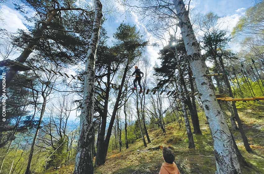 Piemonte, Andrate (TO): il parco avventura, ideale tappa di un viaggio in camper nel Canavese