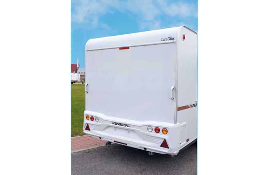 caravan compatta per la coppia Weinsberg CaraCito 390 QD posteriore