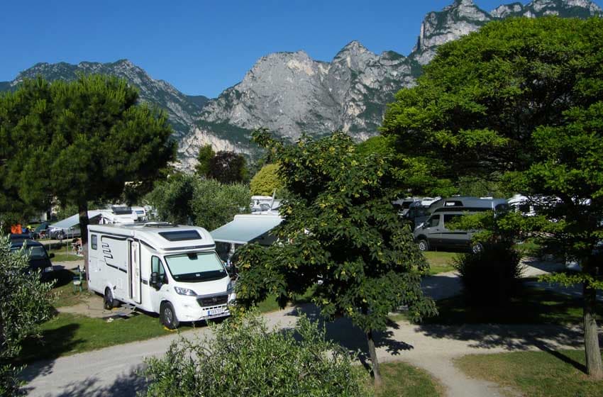 Trentino, Green Road dell'Acqua: l'area di sosta Camper Stop Torbole