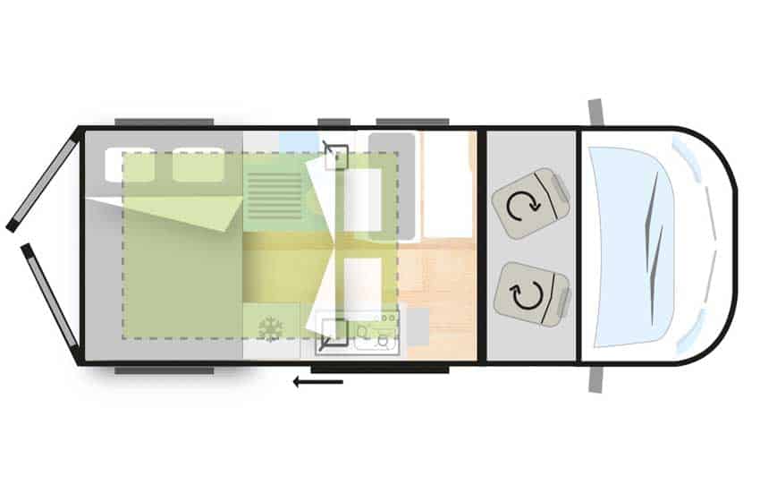 piantina Hymer Grand Canyon S Xperience 600 Van compatto su Mercedes
