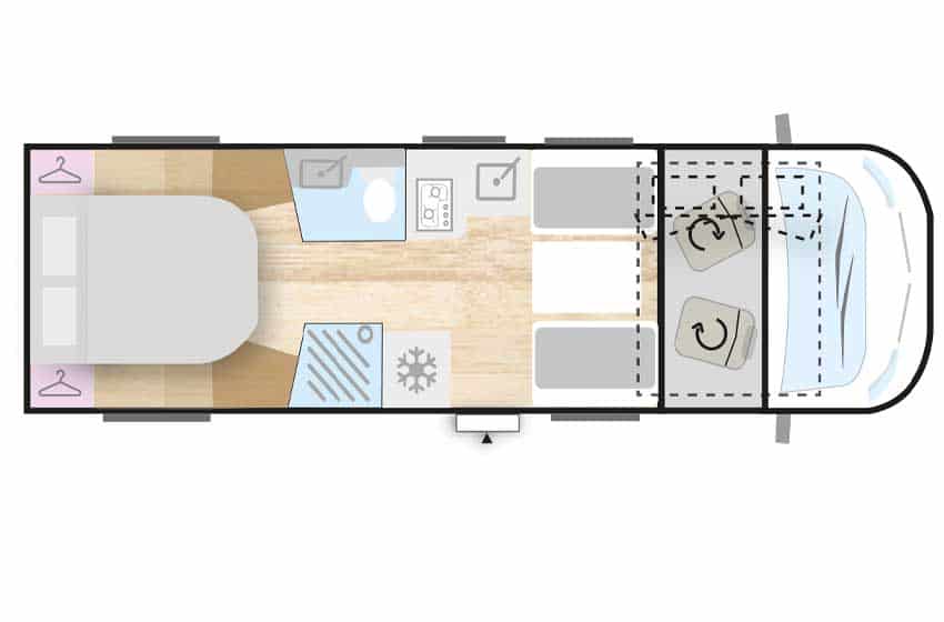pianta motorhome Arca America New Deal H 740 GLC 