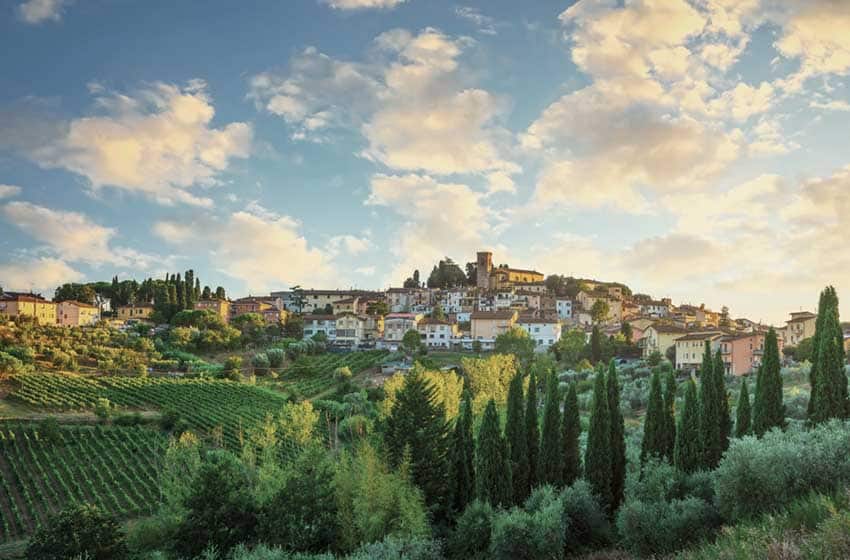 Toscana-Cerreto Guidi-panorama al tramonto