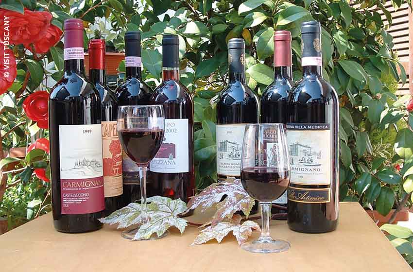 Un'esposizione di vino Carmignano DOC