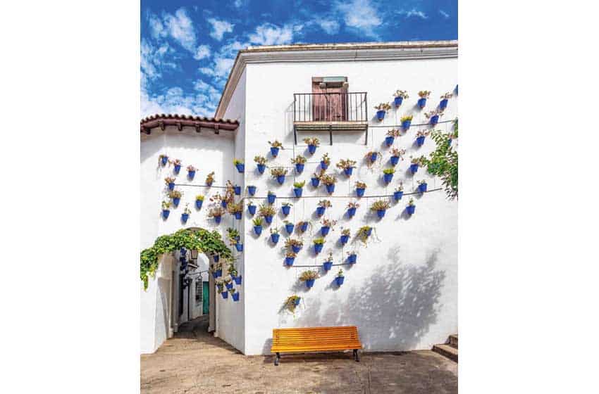 Spagna-Andalusia-Pueblos Blancos-Arcos-de la Frontera-arco decorato da fiori